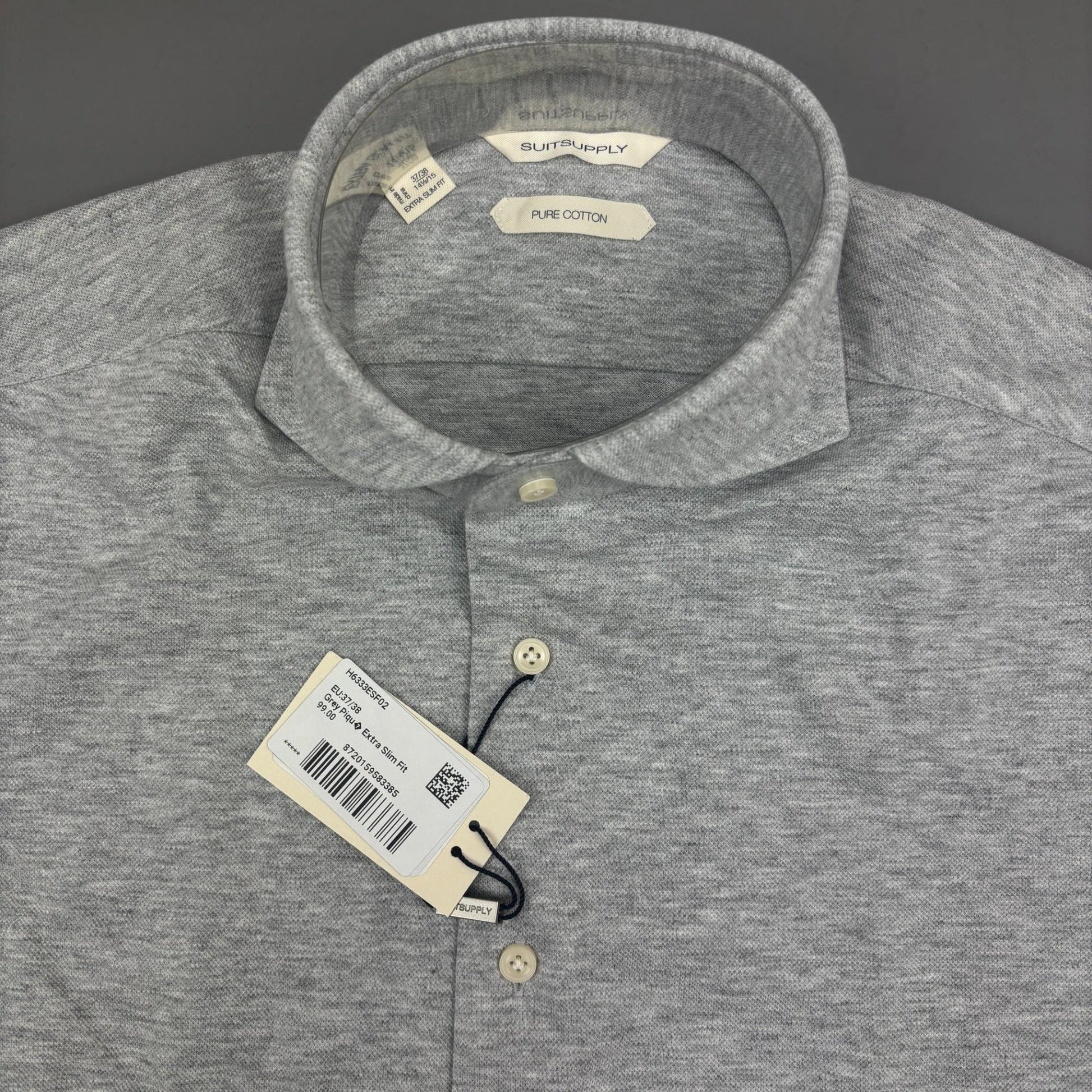 Grey Suitsupply Shirt - Men 38 - New With Tags - Revaleur