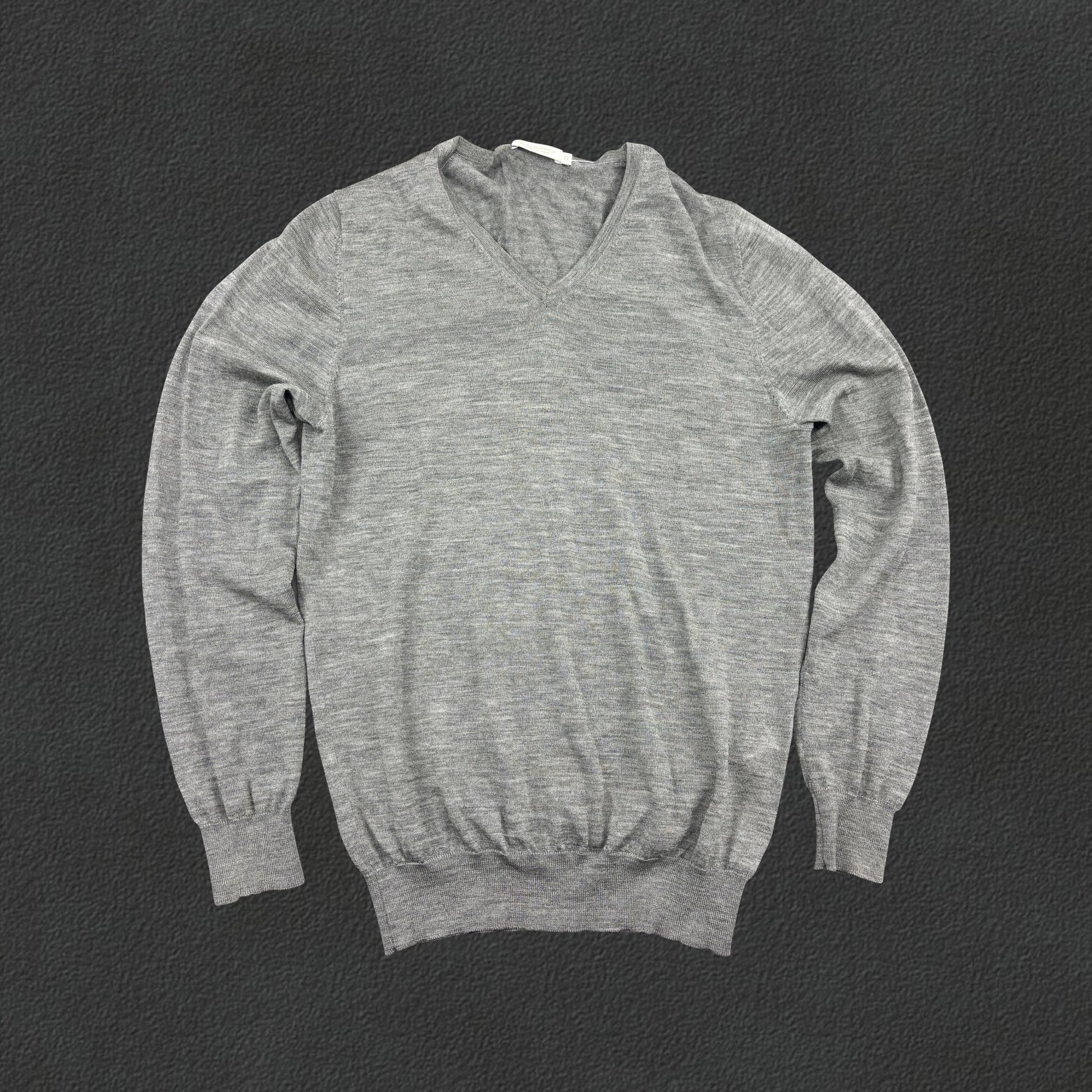 Grey Suitsupply V - neck Sweater - Men S - Very Good - Revaleur
