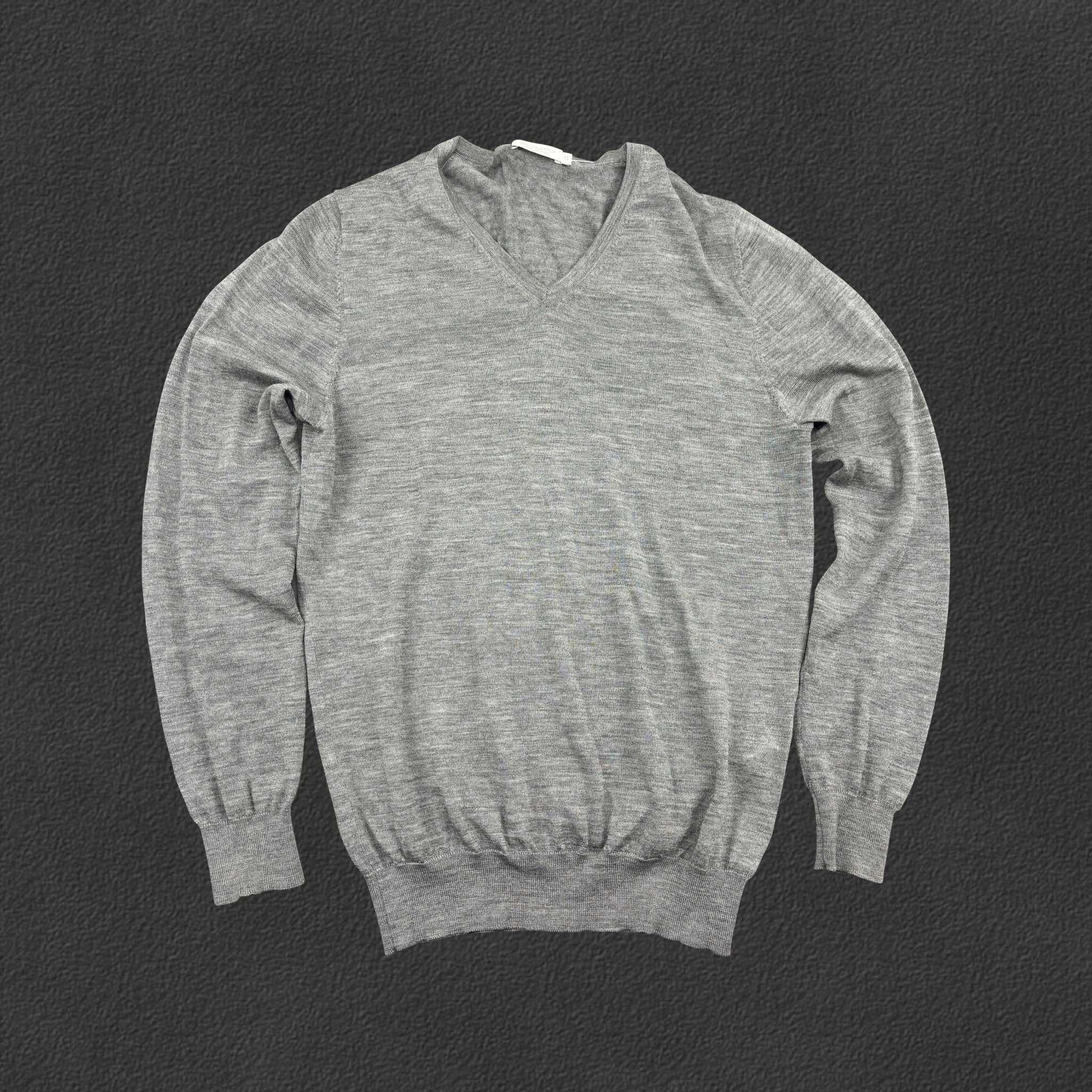 Grey Suitsupply V - neck Sweater - Men S - Very Good - Revaleur