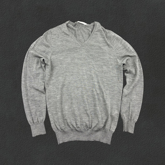 Grey Suitsupply V - neck Sweater - Men S - Very Good - Revaleur