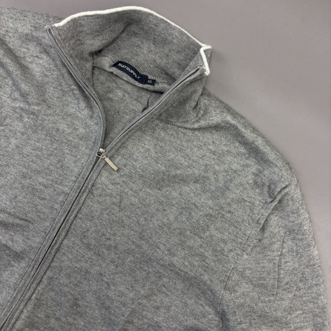 Grey Suitsupply Zip Vest - Men XS - Very Good - Revaleur