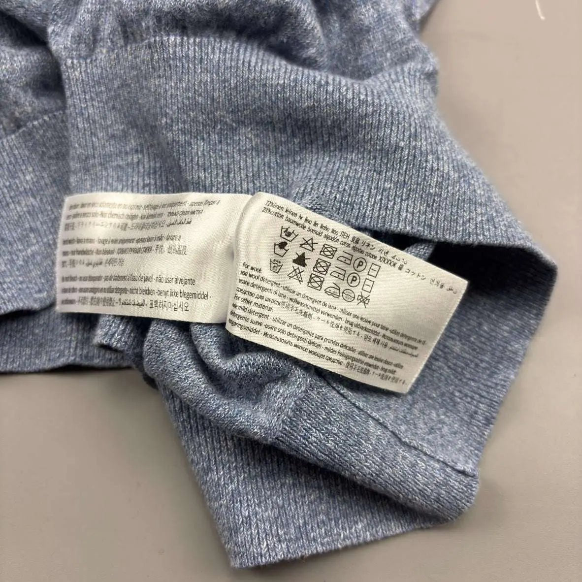 Grey/Light Blue Suitsupply Polo Shirt - S - Excellent Condition - Revaleur