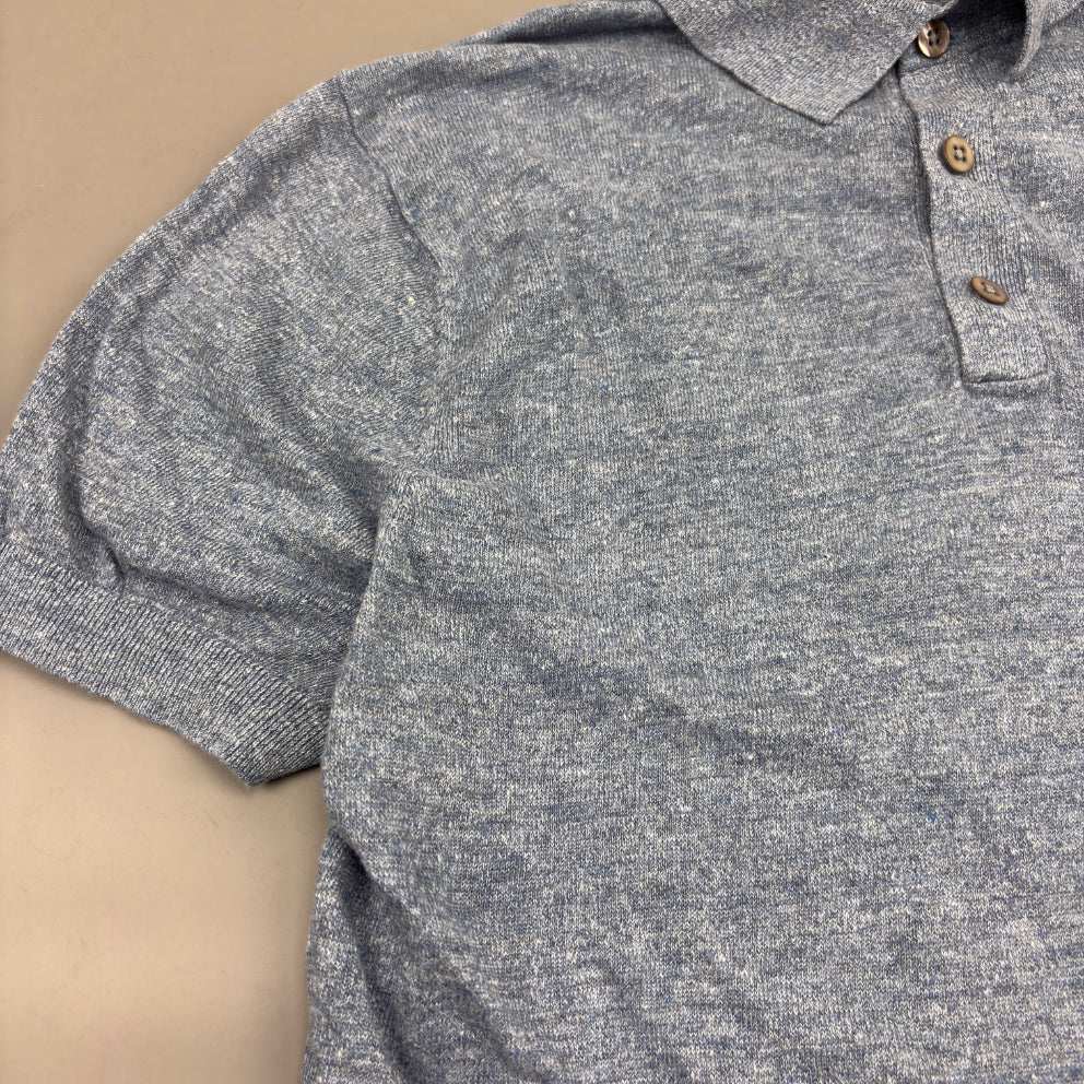 Grey/Light Blue Suitsupply Polo Shirt - S - Excellent Condition - Revaleur