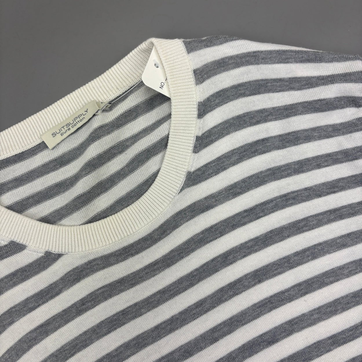 Grey/White Suitsupply Jumper - Men M - New - Revaleur