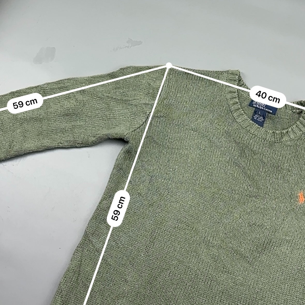 Khaki Ralph Lauren Knitted Sweater - Women L - Very Good - Revaleur