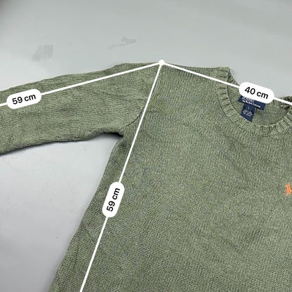 Khaki Ralph Lauren Knitted Sweater - Women L - Very Good - Revaleur