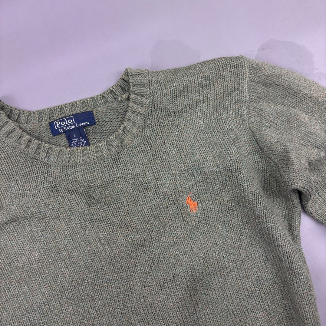 Khaki Ralph Lauren Knitted Sweater - Women L - Very Good - Revaleur