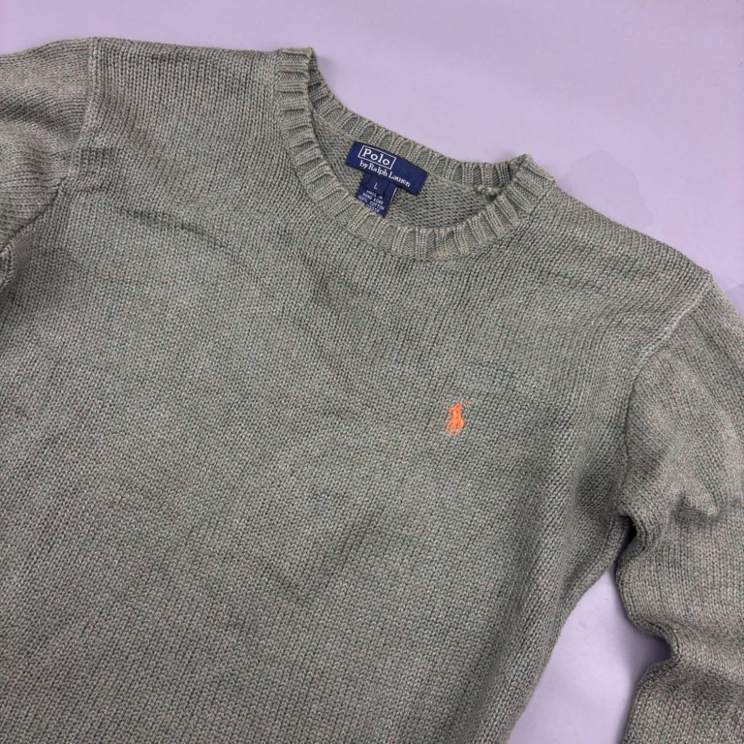 Khaki Ralph Lauren Knitted Sweater - Women L - Very Good - Revaleur