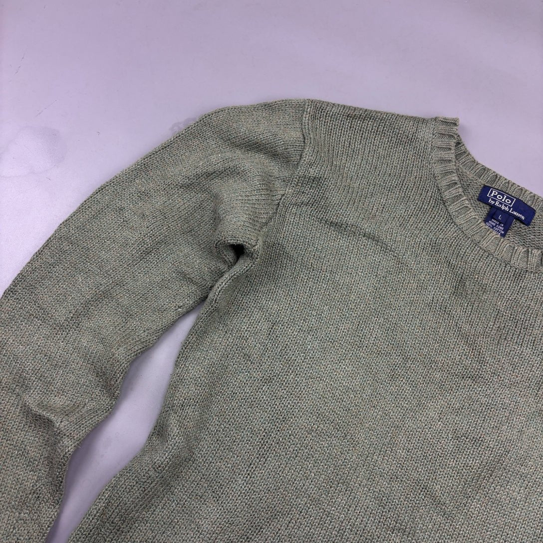 Khaki Ralph Lauren Knitted Sweater - Women L - Very Good - Revaleur