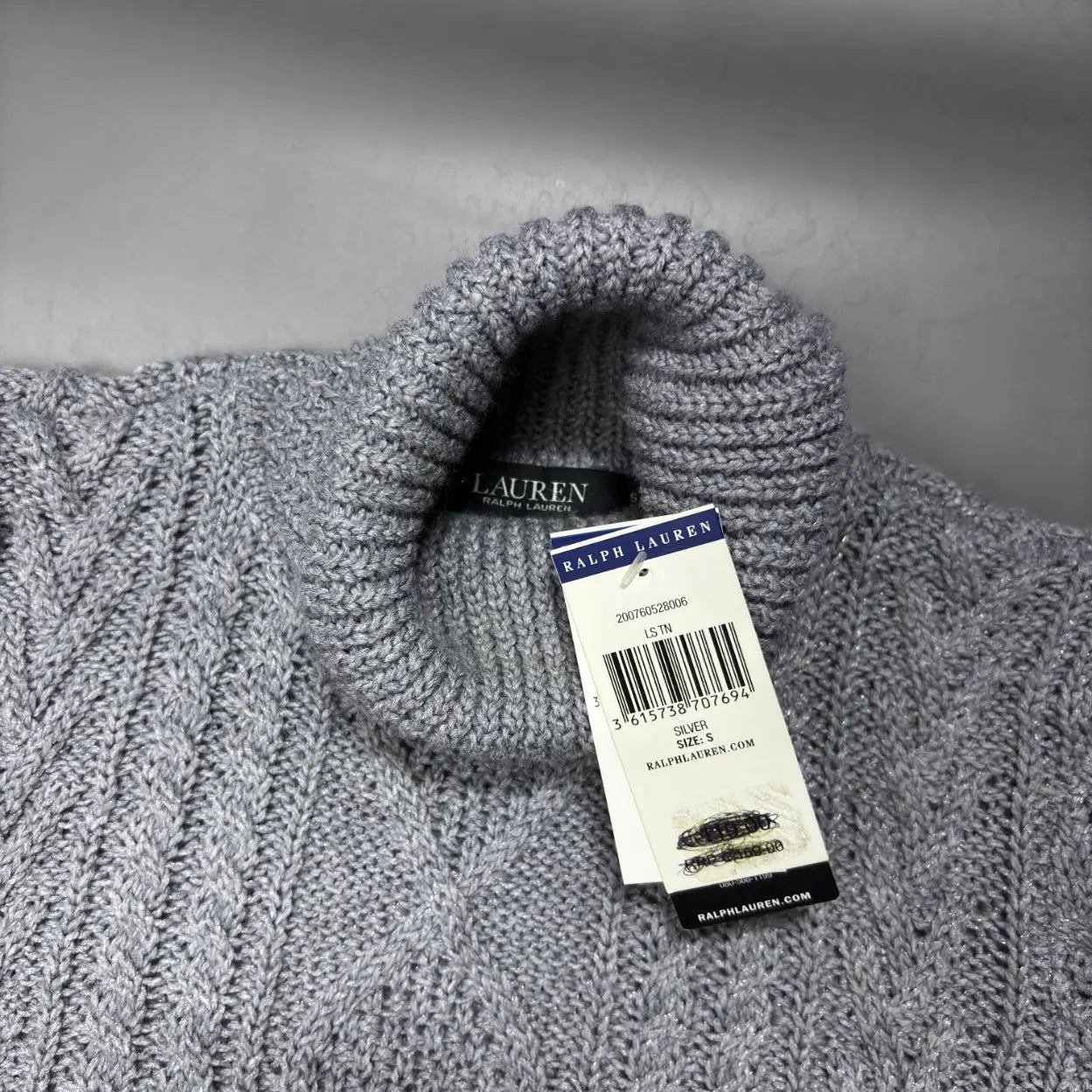 Lauren Ralph Lauren Turtleneck S – Silver – New, With Tags - Revaleur