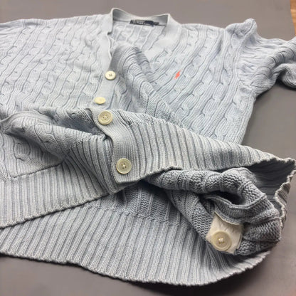 Light Blue Ralph Lauren Cardigan - XL - Good Condition - Revaleur
