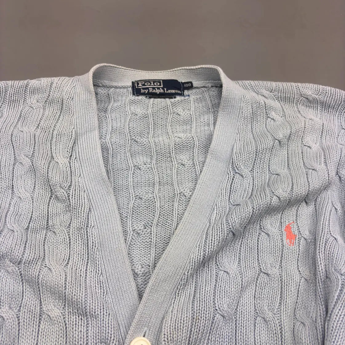 Light Blue Ralph Lauren Cardigan - XL - Good Condition - Revaleur