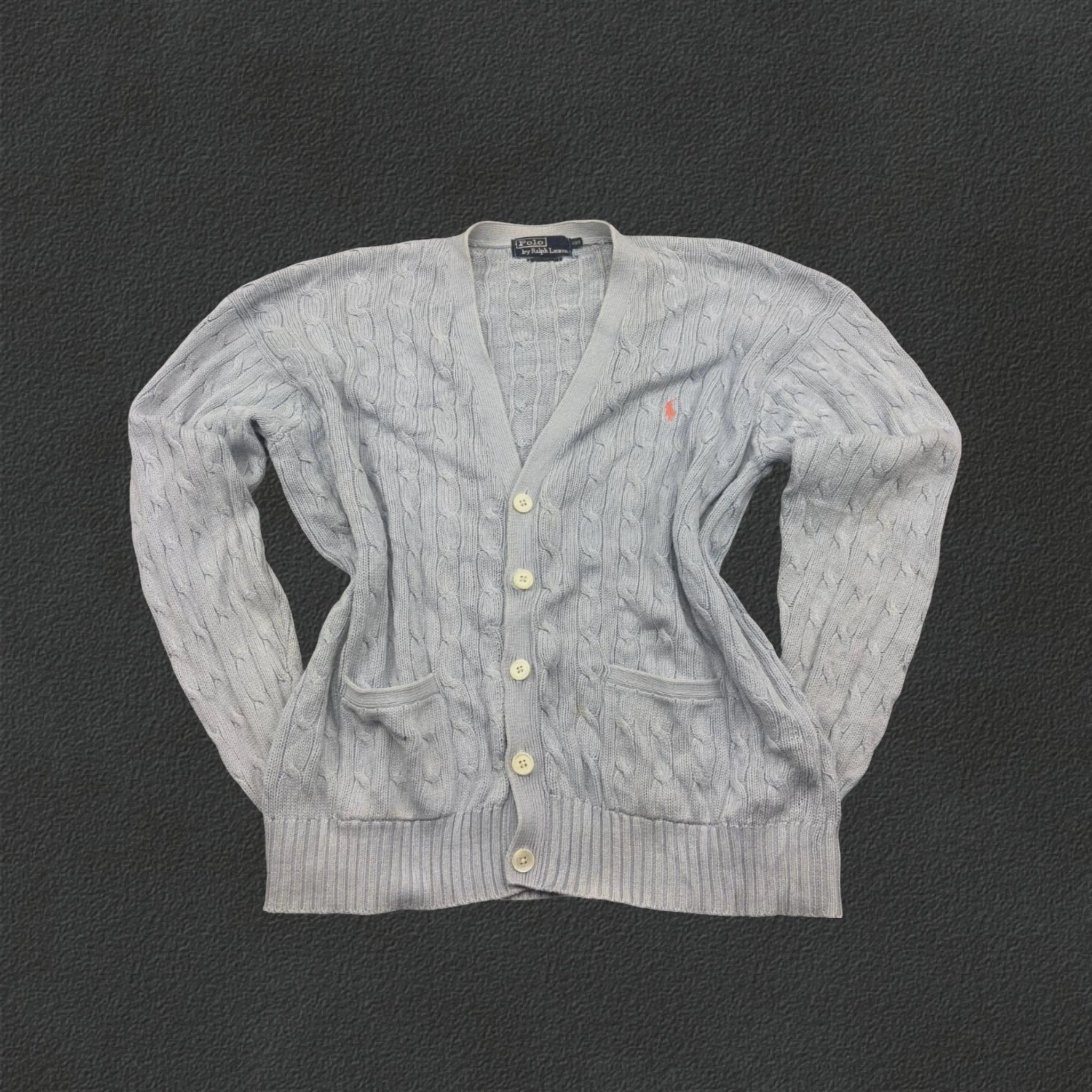 Light Blue Ralph Lauren Cardigan - XL - Good Condition - Revaleur