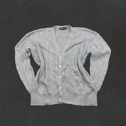 Light Blue Ralph Lauren Cardigan - XL - Good Condition - Revaleur