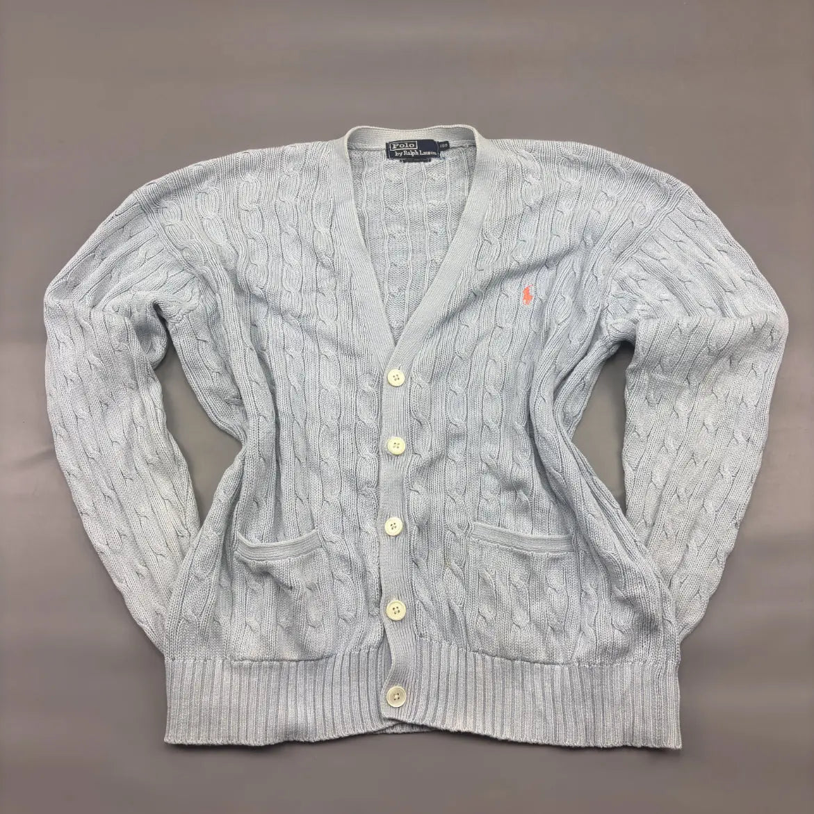 Light Blue Ralph Lauren Cardigan - XL - Good Condition - Revaleur