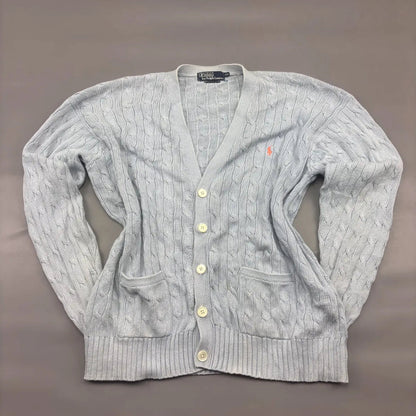 Light Blue Ralph Lauren Cardigan - XL - Good Condition - Revaleur