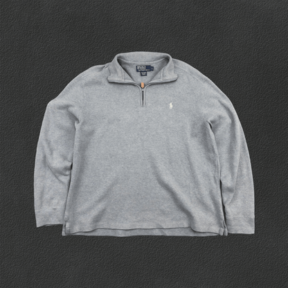 Light Blue Ralph Lauren Half Zip - Men L - Very Good - Revaleur