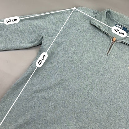 Light Blue Ralph Lauren Half Zip - Men L - Very Good - Revaleur
