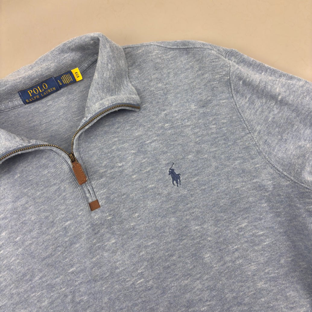 Light Blue Ralph Lauren Half Zip - Men L - Very Good - Revaleur