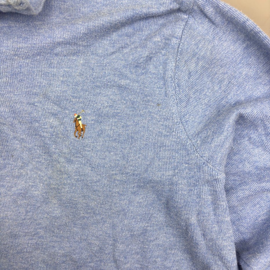 Light Blue Ralph Lauren Half Zip - Men L - Very Good - Revaleur