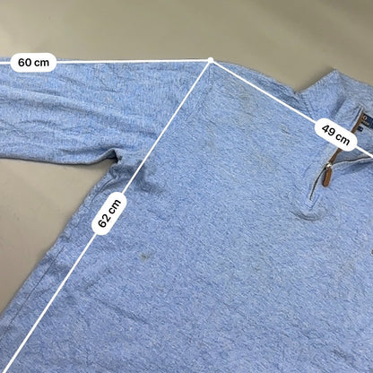 Light Blue Ralph Lauren Half Zip - Men L - Very Good - Revaleur