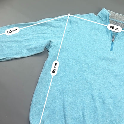 Light Blue Ralph Lauren Half Zip - Men L - Very Good - Revaleur
