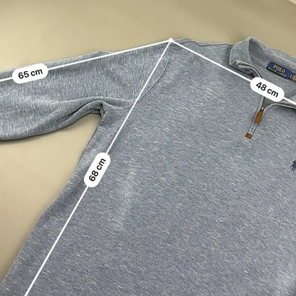 Light Blue Ralph Lauren Half Zip - Men L - Very Good - Revaleur