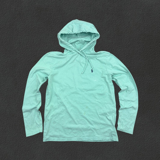 Light Blue Ralph Lauren Hoodie - Men S - Very Good - Revaleur