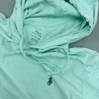 Light Blue Ralph Lauren Hoodie - Men S - Very Good - Revaleur