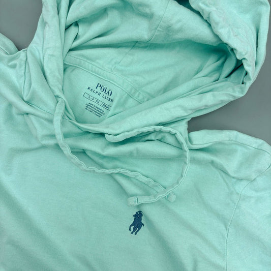 Light Blue Ralph Lauren Hoodie - Men S - Very Good - Revaleur