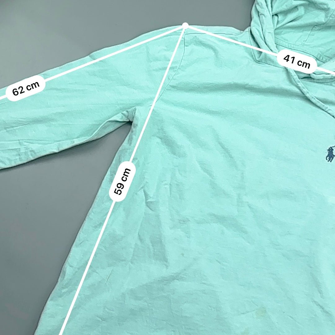 Light Blue Ralph Lauren Hoodie - Men S - Very Good - Revaleur