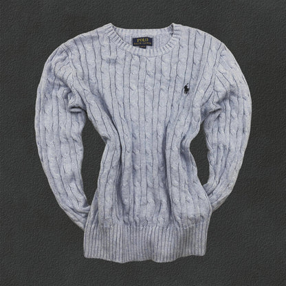 Light Blue Ralph Lauren Knitted Sweater - M (Kids) - New, Never Worn - Revaleur