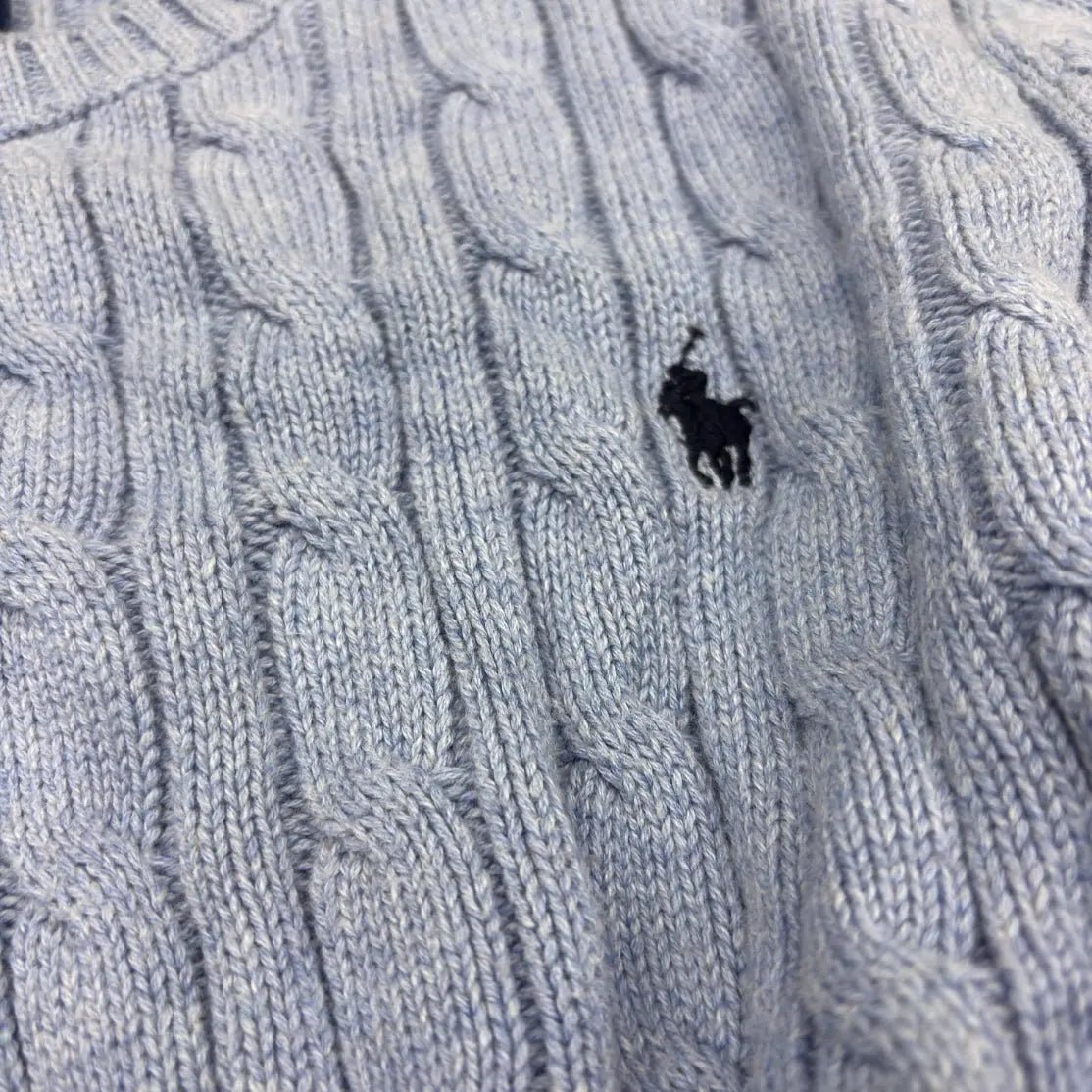 Light Blue Ralph Lauren Knitted Sweater - M (Kids) - New, Never Worn - Revaleur