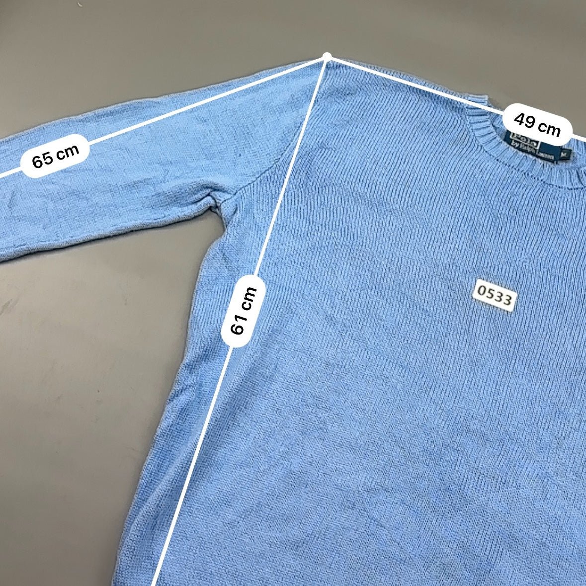 Light Blue Ralph Lauren Knitted Sweater - M - Very Good - Revaleur