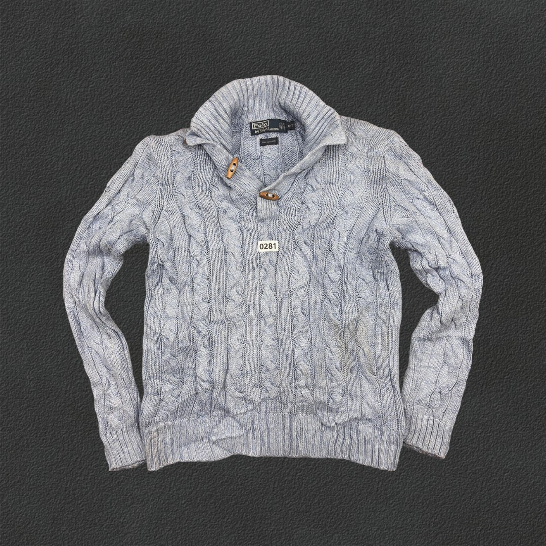 Light Blue Ralph Lauren Knitted Sweater - M - Very Good - Revaleur