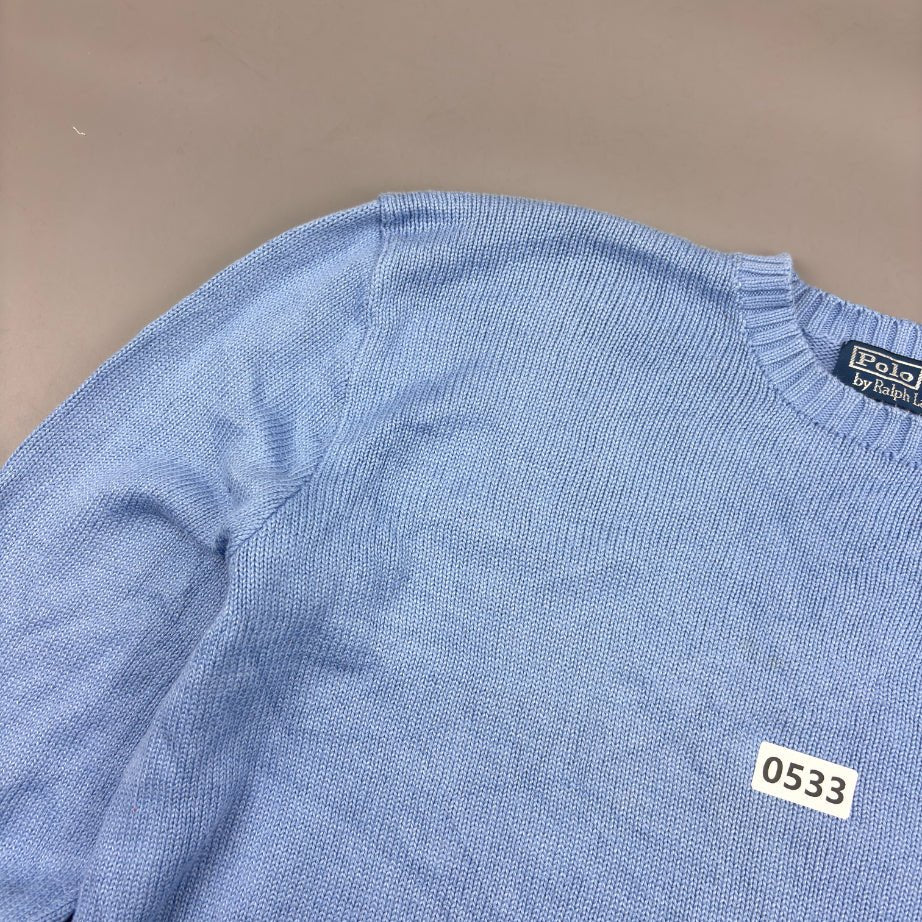 Light Blue Ralph Lauren Knitted Sweater - M - Very Good - Revaleur