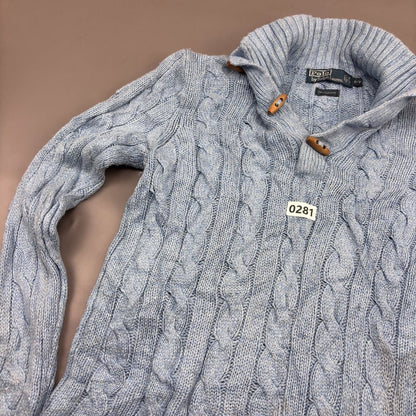 Light Blue Ralph Lauren Knitted Sweater - M - Very Good - Revaleur