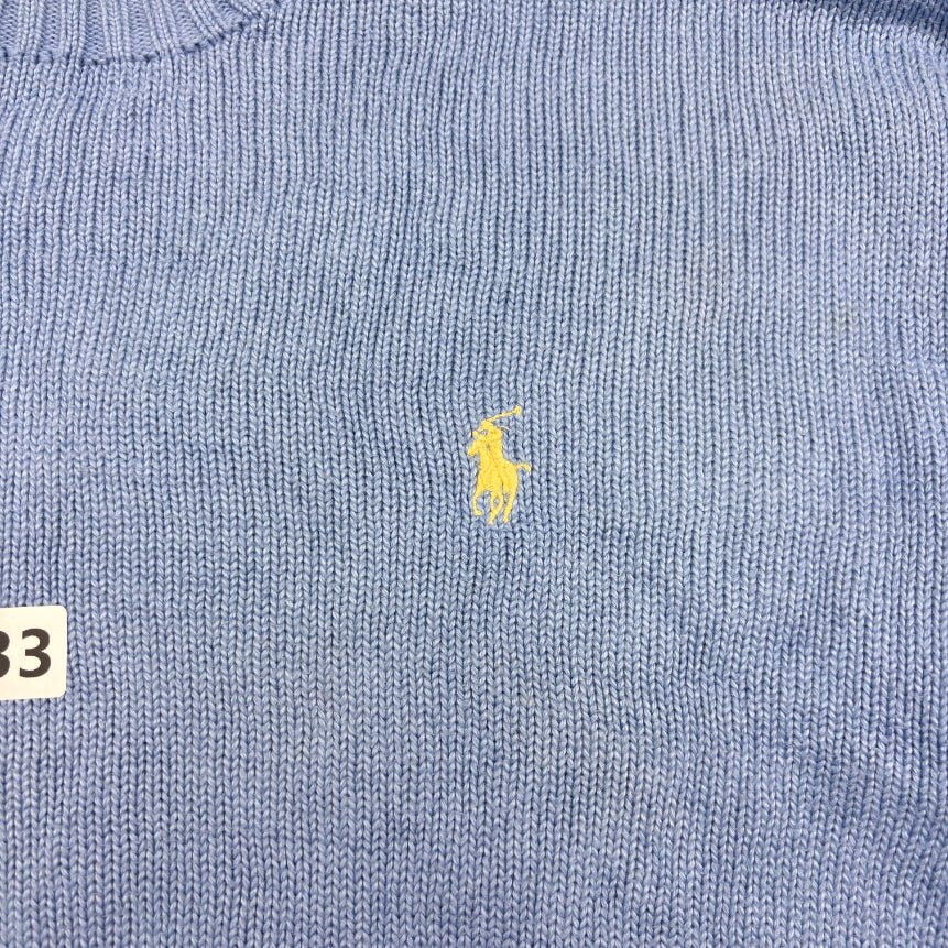 Light Blue Ralph Lauren Knitted Sweater - M - Very Good - Revaleur