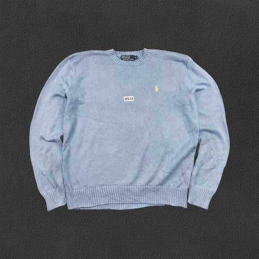 Light Blue Ralph Lauren Knitted Sweater - M - Very Good - Revaleur