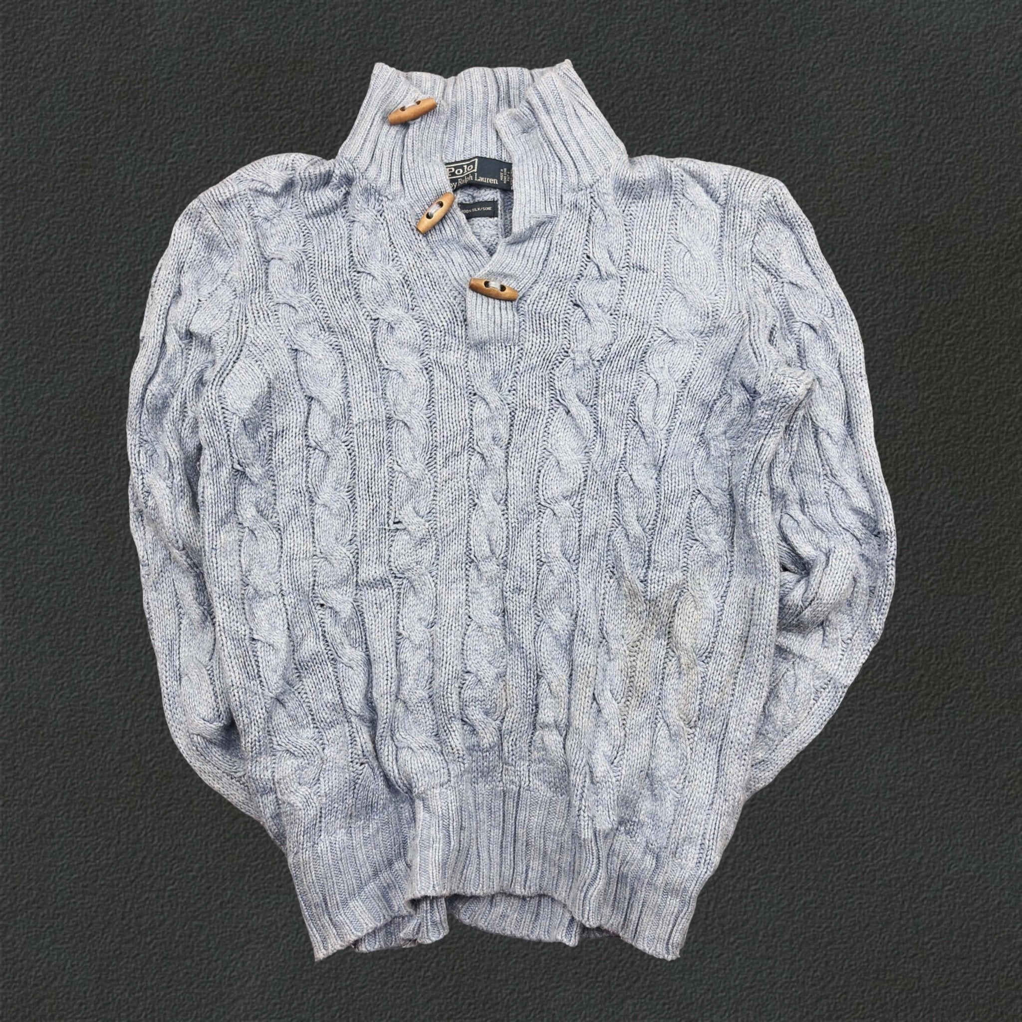 Light Blue Ralph Lauren Knitted Sweater - M - Very Good Condition - Revaleur