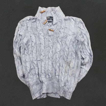 Light Blue Ralph Lauren Knitted Sweater - M - Very Good Condition - Revaleur