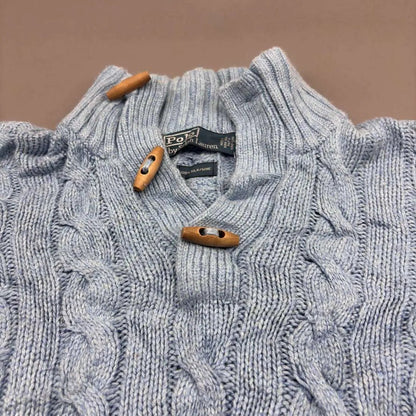Light Blue Ralph Lauren Knitted Sweater - M - Very Good Condition - Revaleur