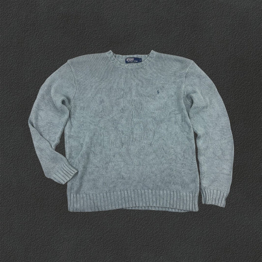 Light Blue Ralph Lauren Knitted Sweater - Men L - Very Good - Revaleur