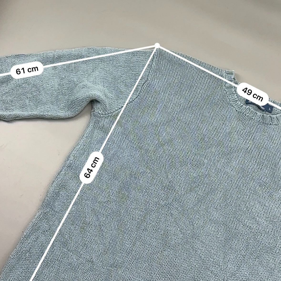 Light Blue Ralph Lauren Knitted Sweater - Men L - Very Good - Revaleur