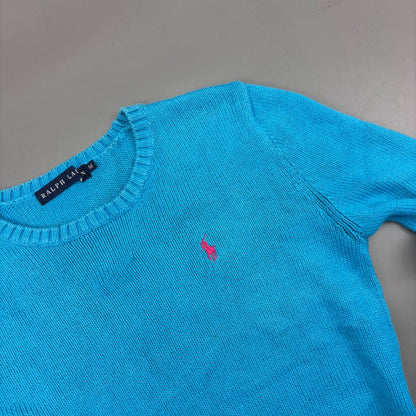 Light Blue Ralph Lauren Knitted Sweater - Women M - Very Good - Revaleur