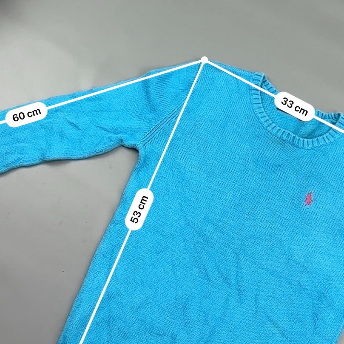 Light Blue Ralph Lauren Knitted Sweater - Women M - Very Good - Revaleur