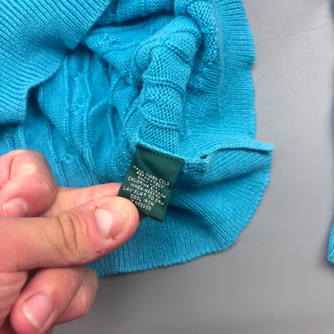 Light Blue Ralph Lauren Knitted Sweater - Women M - Very Good - Revaleur