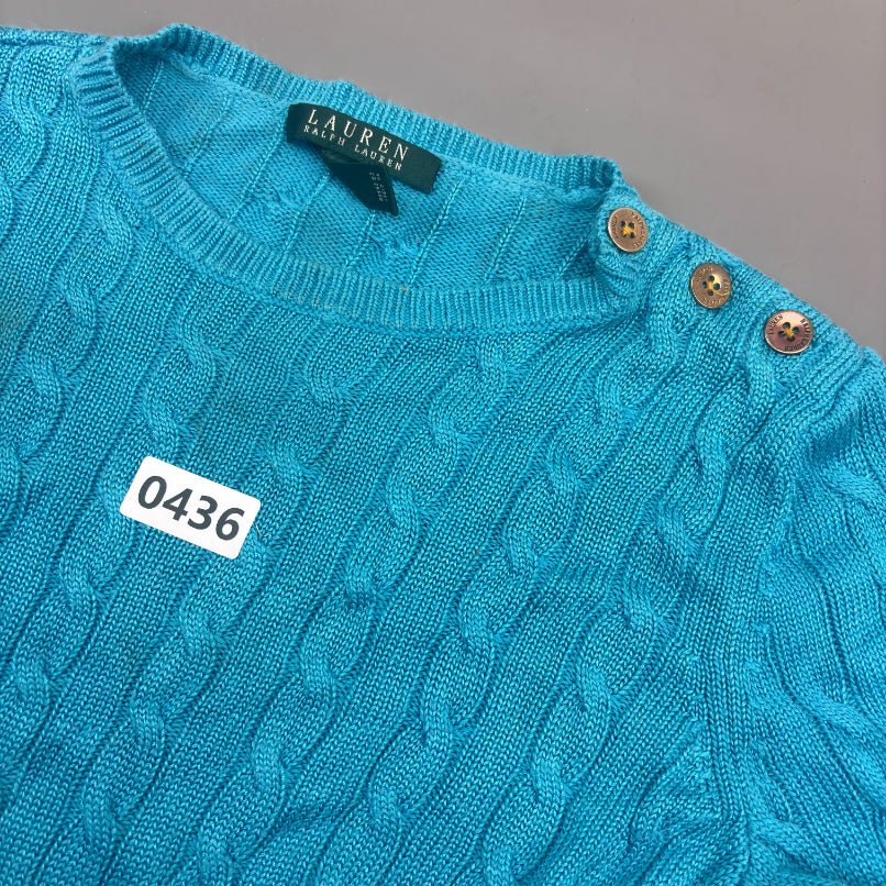 Light Blue Ralph Lauren Knitted Sweater - Women M - Very Good - Revaleur