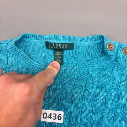 Light Blue Ralph Lauren Knitted Sweater - Women M - Very Good - Revaleur