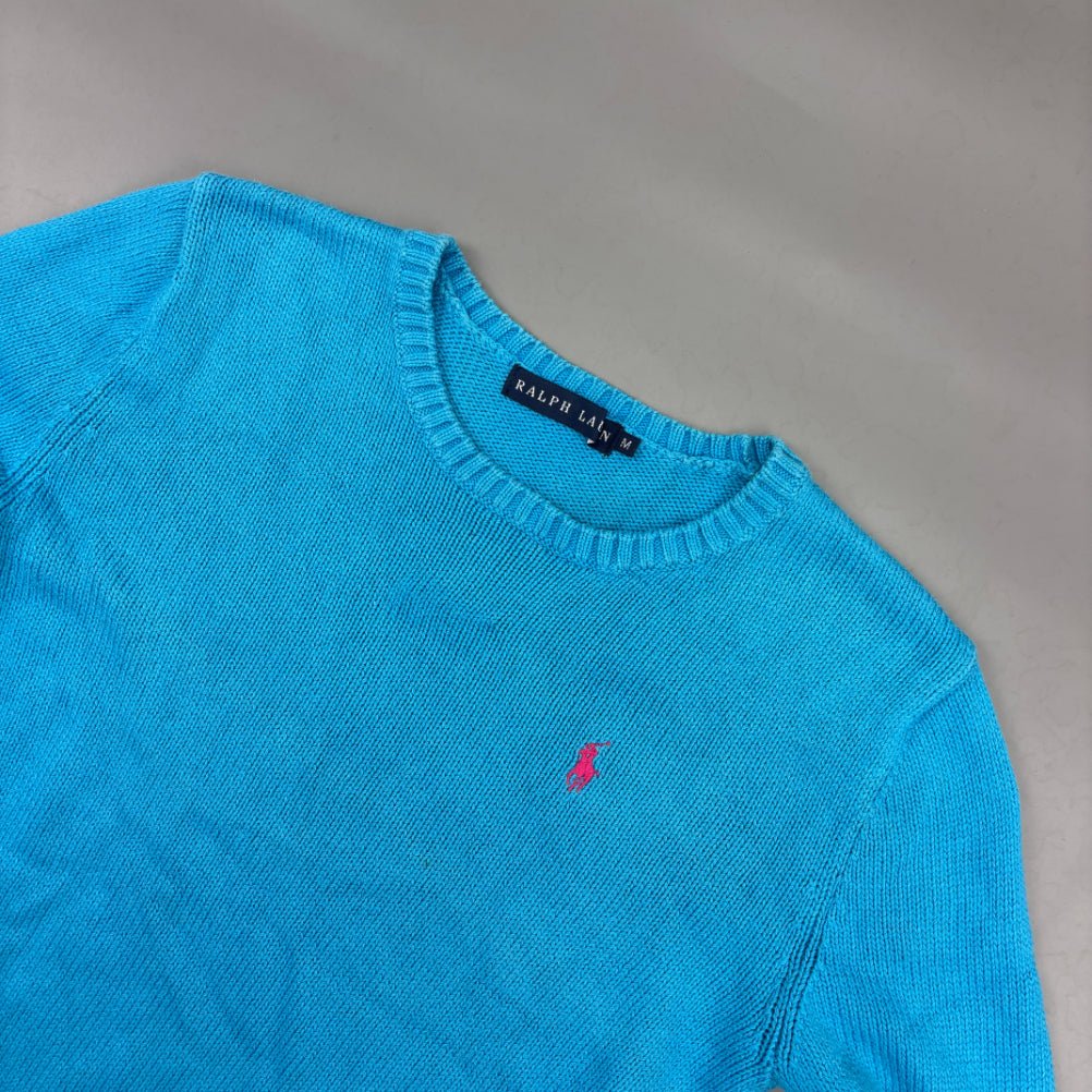 Light Blue Ralph Lauren Knitted Sweater - Women M - Very Good - Revaleur